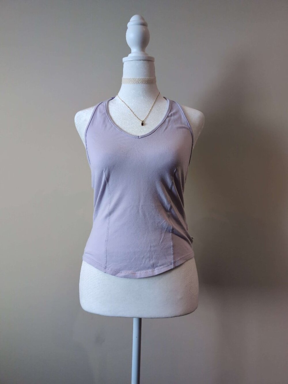 Y2K Lavender Halter Top with Ribbon Tie